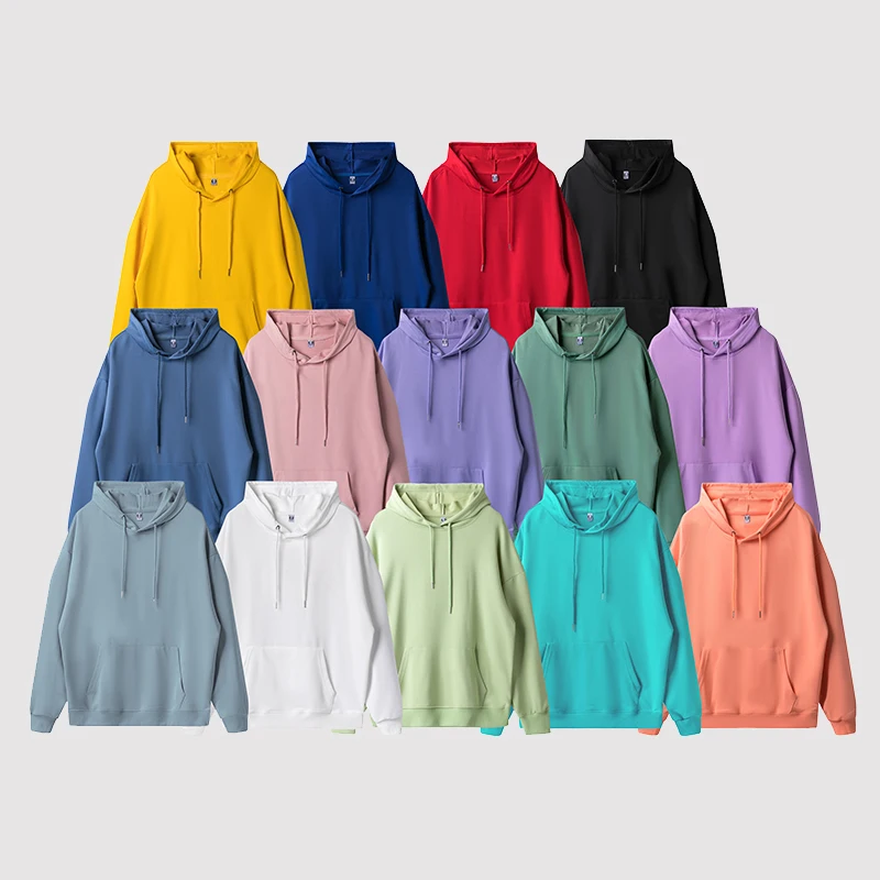 

INFLATION Basic Hooded T-shirts Unisex Multicolor Classic Regular Fit Lightweight Tees Mens 260gsm Matching Pullovers