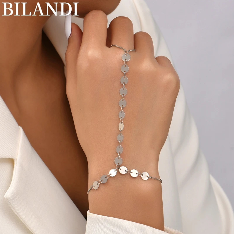 

Bilandi Modern Jewelry Metal Jewelry Sets Popular Design Silvery Plating Chain Bracelet Fashion Ring For Celebration Gifts