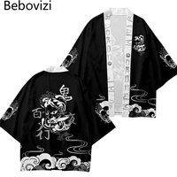 japanese anime robe cardigan women men harajuku demon cosplay shirts sexy yukata black traditional haori kimono fashion