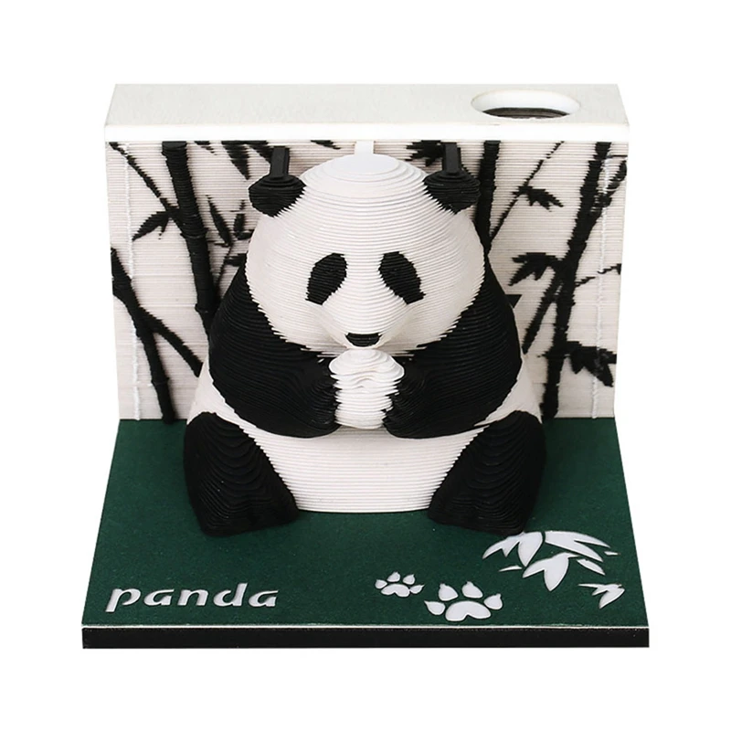 

1 PCS 3D Art Panda Desktop Ornament Desktop Decoration As Shown DIY Paper Carving Art Craft Panda For Office