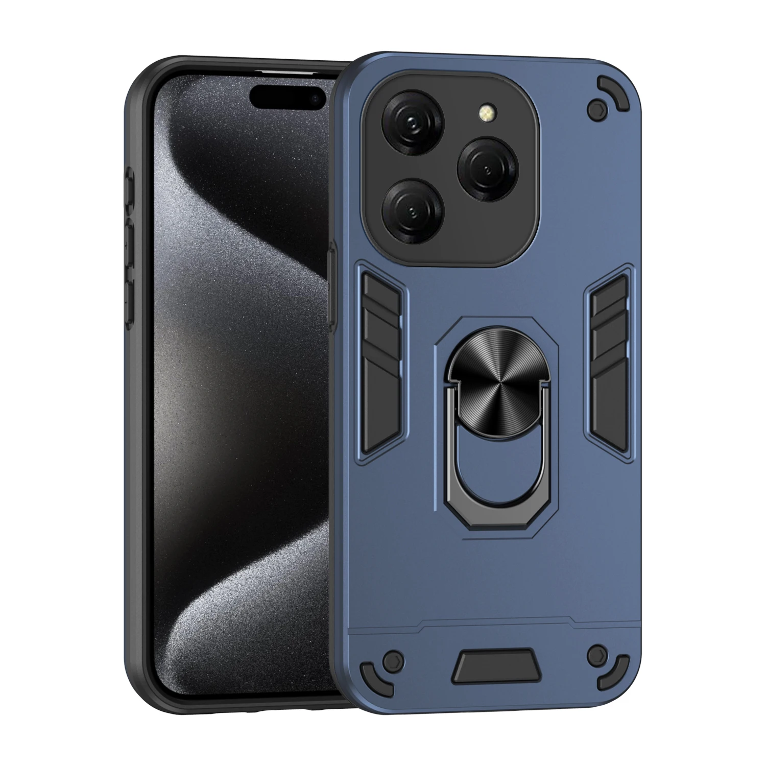 Фото Чехол для Tecno Spark 20 Pro KJ6, магнитный металлический кольцевой держатель, рамка из ТПУ, броня, пластиковый противоударный защитный чехол для телефона, чехлы №1
