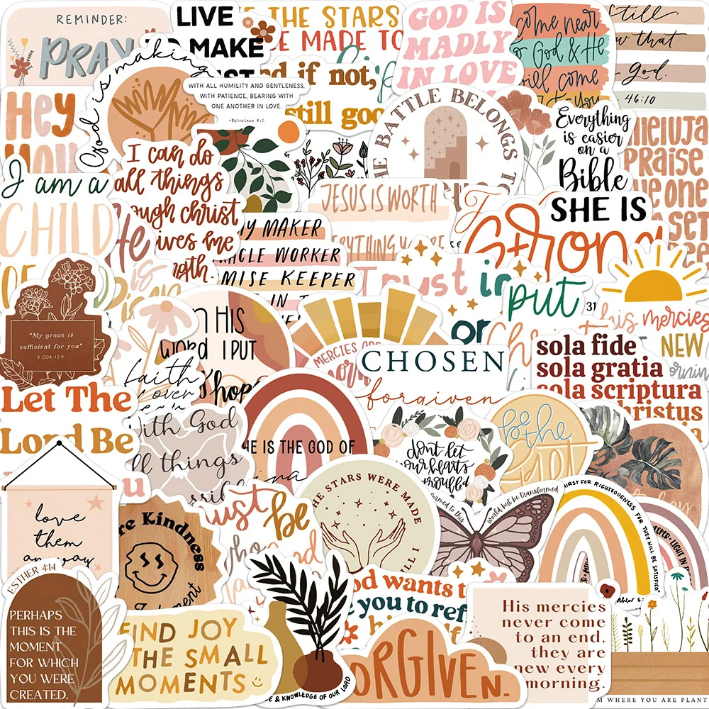 

10/50PCS Bohemian Style Jesus Phrase StickersTravel Fridge Motorcycle Laptop Cool Graffiti Wall Decal Sticker