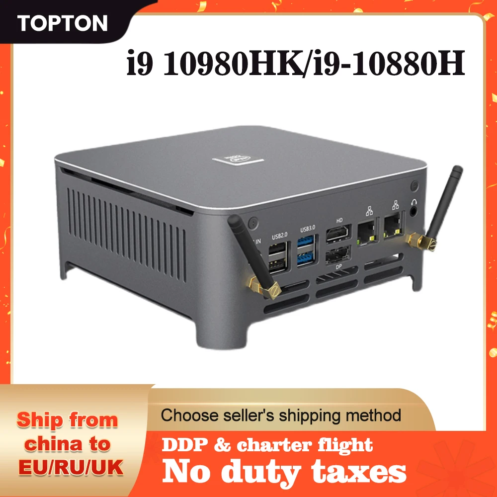 Игровой мини-компьютер TPM2.0 Windows 11/10 Intel i9 10980HK 10880H 8 ядер 16 потоков 2 * DDR4 M.2 SSD Lan DP HD 4K |
