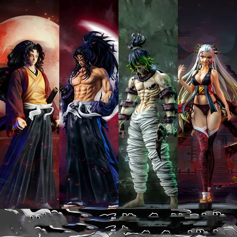 

30CM Anime Demon Slayer Kokushibo Tsugikuni Yoriichi Daki Giyuutarou Action Figure PVC Model toys Collect ornaments fans gifts