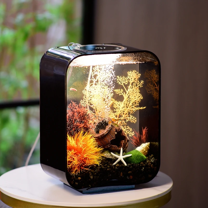 

Aquarium Light Luxury Modern Small Ecological Fish Tank Super White Acrylic Landscape Home Decoration