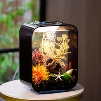 aquarium light luxury modern small ecological fish tank super white acrylic landscape home decoration