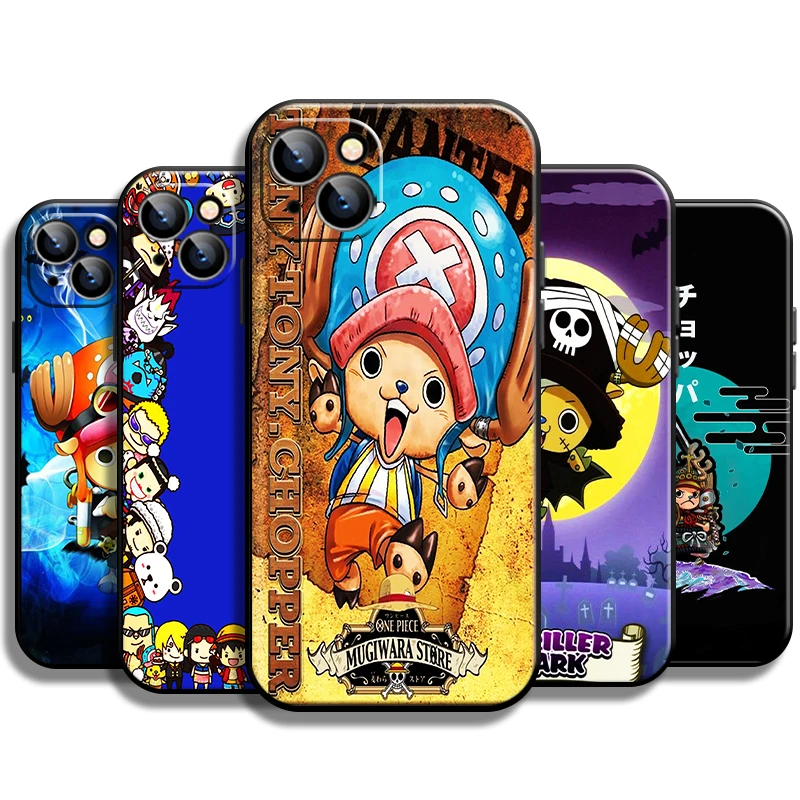 

Tony Tony Chopper ONE PIECE For Apple iPhone 13 12 11 Pro Mini X XR XS Max SE 5 6 6S 7 8 Plus Phone Case Carcasa Black Coque
