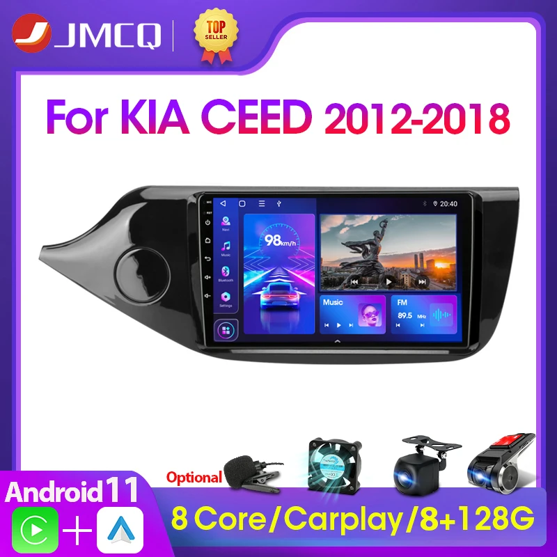 $78.40 JMCQ 2din 4G Android 11 DSP Car Radio Multimidia Video Player For KIA Cee'd CEED JD 2012-2018  Navigation GPS 2 din RDS Carplay