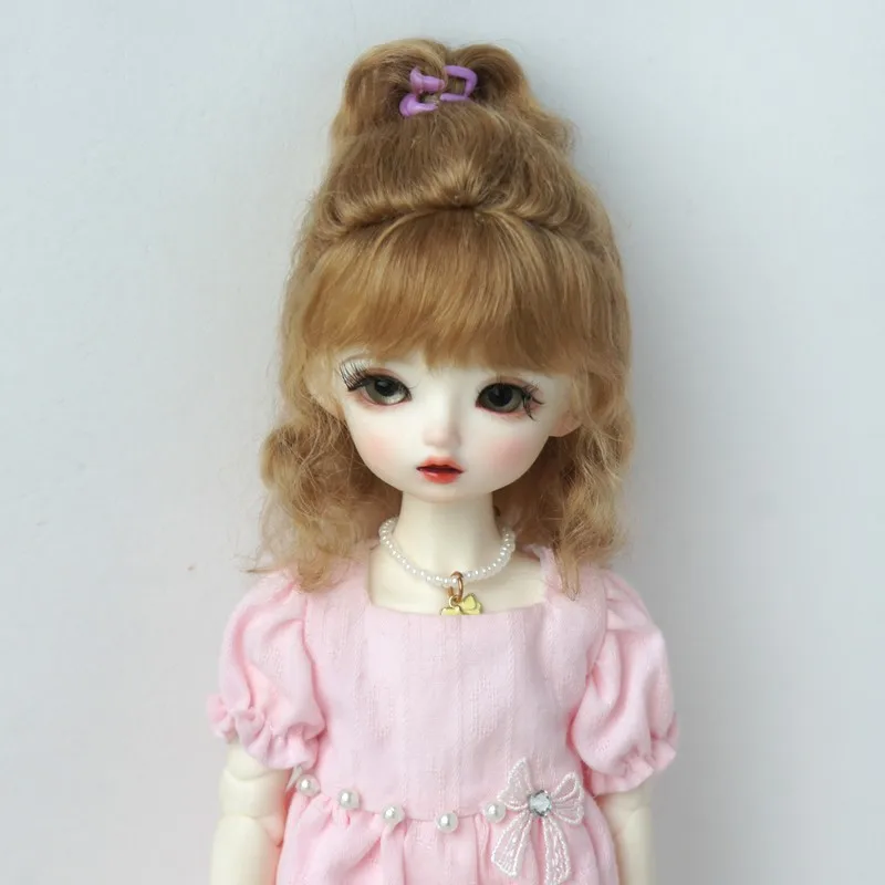 Full size BJD Hair JD745 High ponytail shawl micro-curly mohair Doll wig 1/8 1/6 1/4 1/3 YOSD MSD SD DOD Blythes Qbaby Accessies