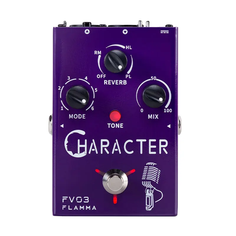 

FLAMMA FV03 Character Vocal Guitar Effects Modification of Voice Pedal Processor 6 Character Modes with Reverb Effects Pedal