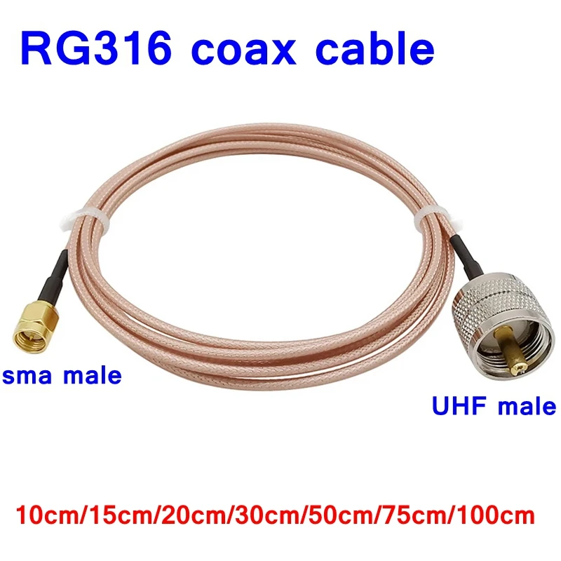 Коаксиальный кабель RG316 SL16 UHF штекер PL259 S0239 к SMA обжим для джампера SDI сигнальная