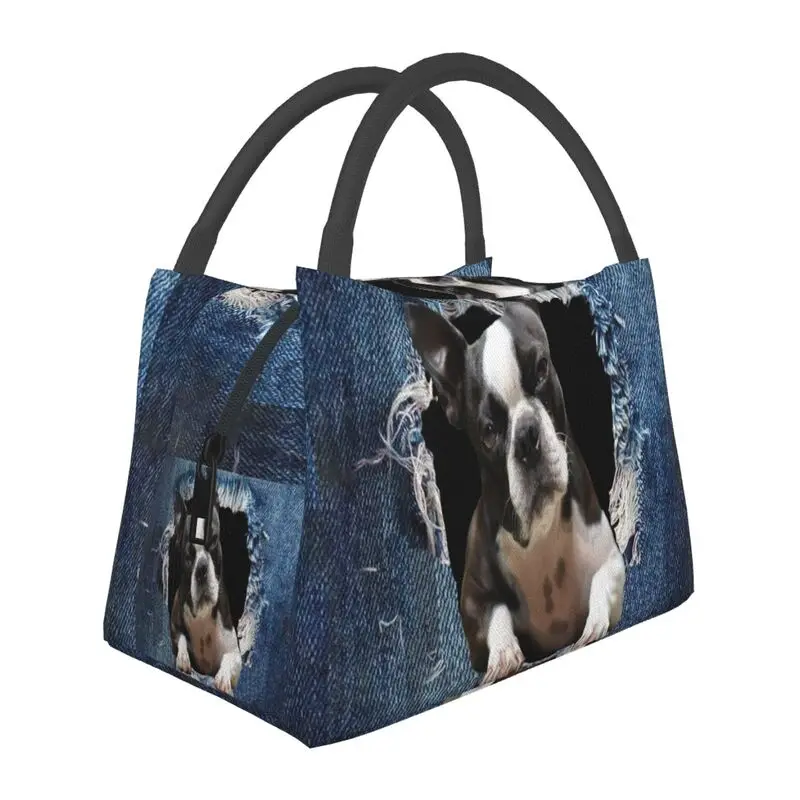 

Custom Funny Boston Terrier Dog Lunch Bags Women Cooler Thermal Insulated Lunch Boxes for Work Pinic or Travel