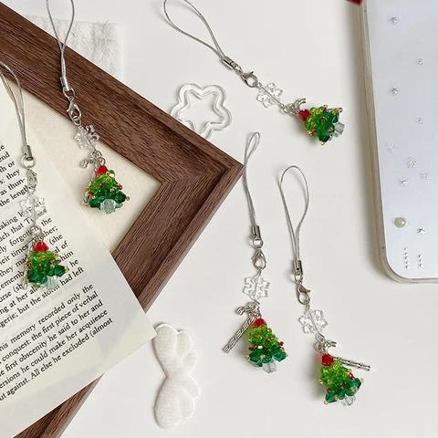 Y2K модный брелок в виде рождественской елки, милый брелок со звездой и кисточкой, подвеска в стиле Ins, эстетический девчачий ремешок для телефона, сумка, подвески, рождественский подарок