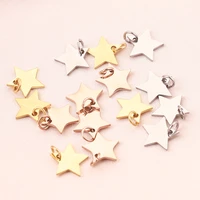 5pcs 1213mm gold five pointed star stainless steel charms open jump ring pendants for jewelry making findings diy necklace