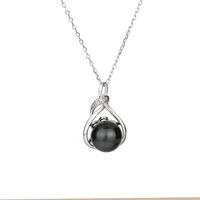 womens 925 sterling silver necklace white gold winding inlaid black freshwater pearl fashion jewelry couples holiday love gift
