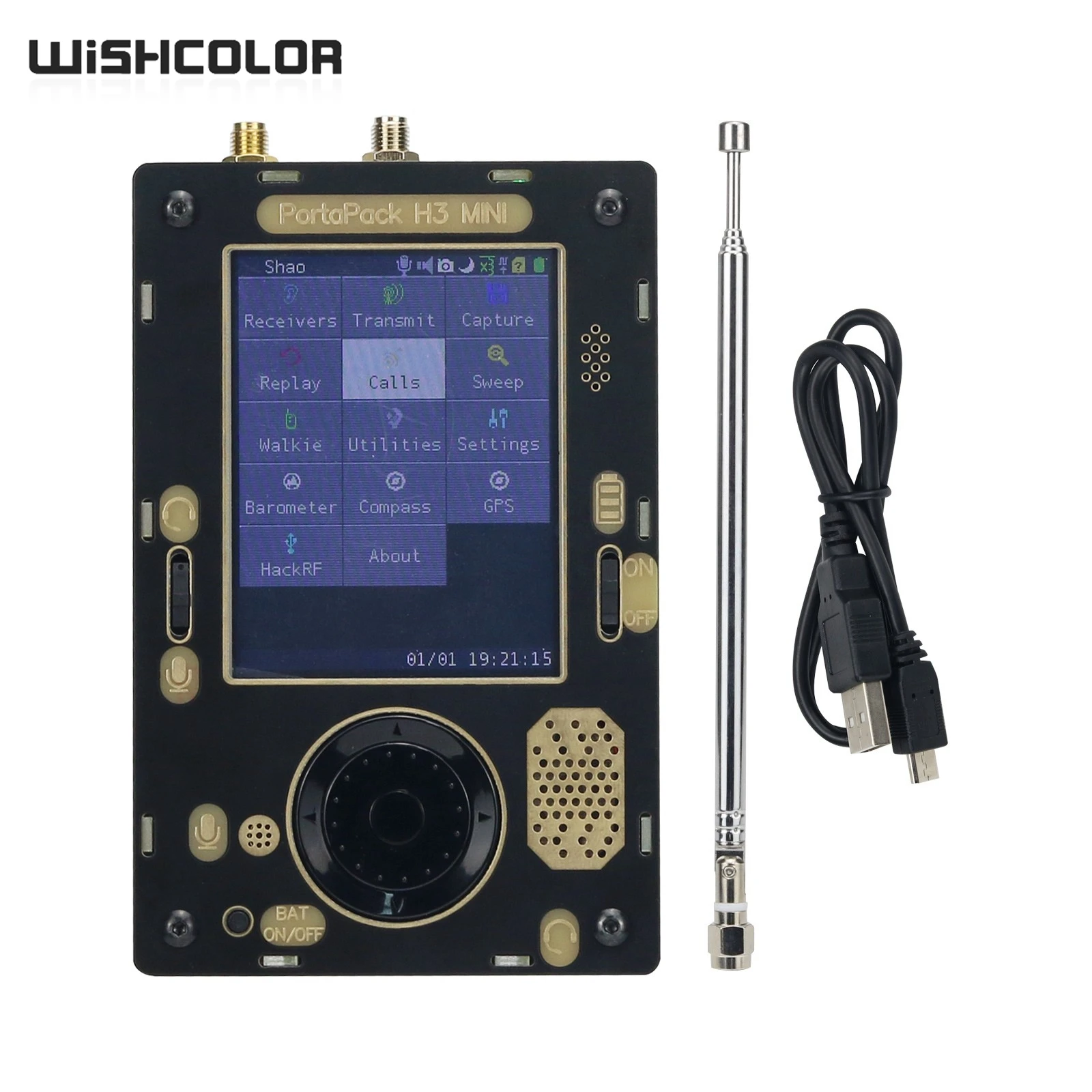 

Wishcolor PortaPack H3 SE & HackRF One R9 V1.7.0 Full-Featured SDR Built-in Barometer Compass GPS Receiver PortaPack H3 SE & Ha