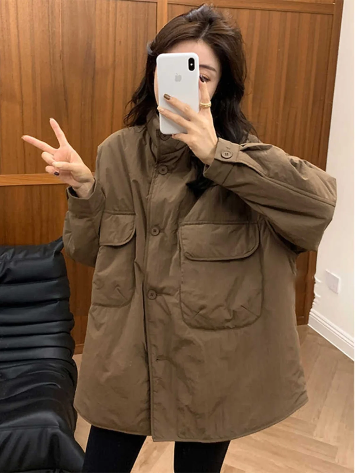 Пальто с хлопковой подкладкой верхняя одежда Женская осенне-зимняя Новинка 2024