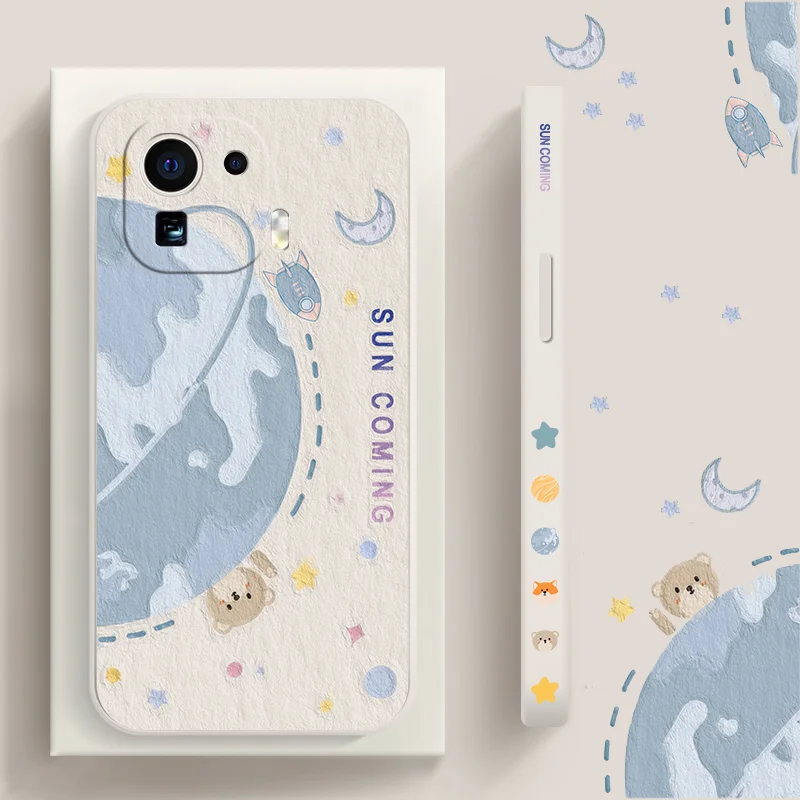 Чехол с рисунком планеты и медведя для Xiaomi Mi 11i 11T Pro 10 10S 10i Lite 10T 9SE Poco X3 NFC X2 Redmi Prime 9C 9A