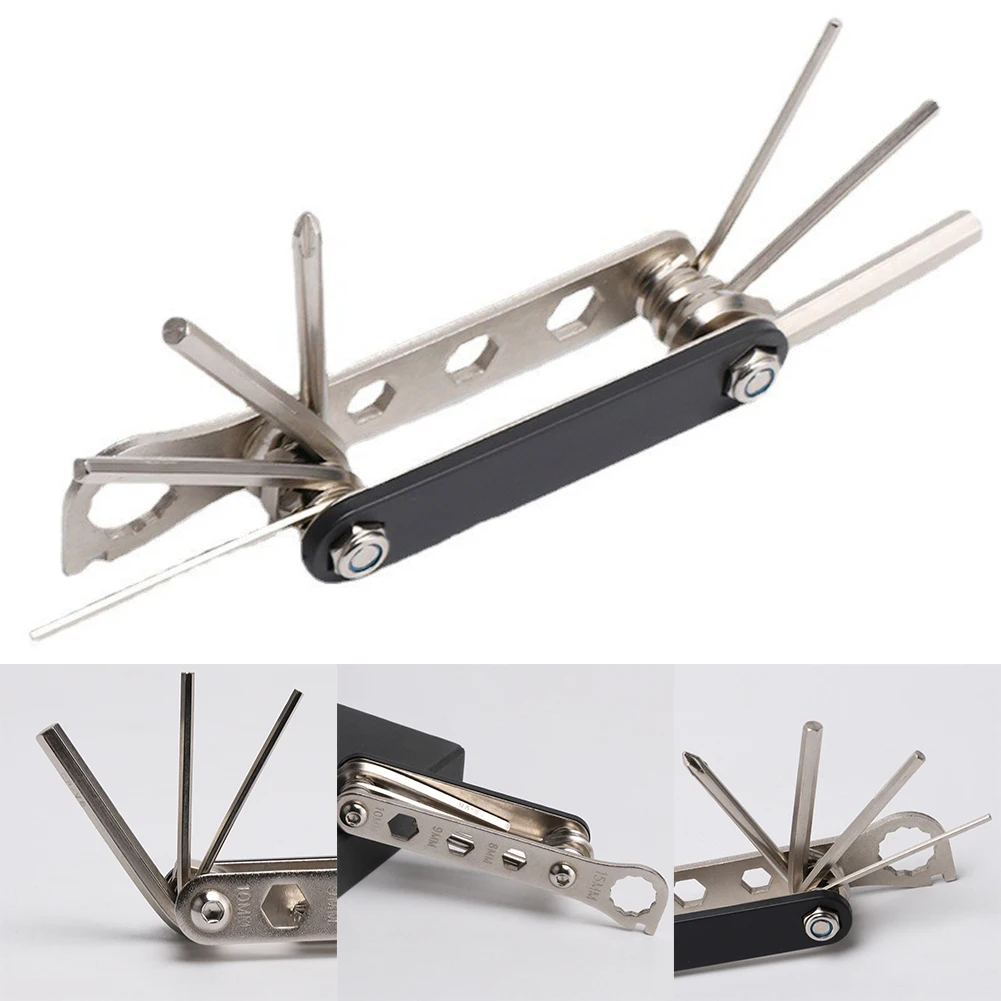 

12 In 1 Bicycle Multi Repair Tool Kit Wrench Set Repair Combination Tool Wrench Screwdriver Chain Carbon Steel Bicycle Tool