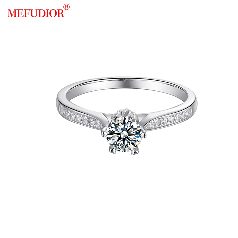 

Женское классическое кольцо с муассанитом 925 карата, из серебра пробы с платиновым покрытием