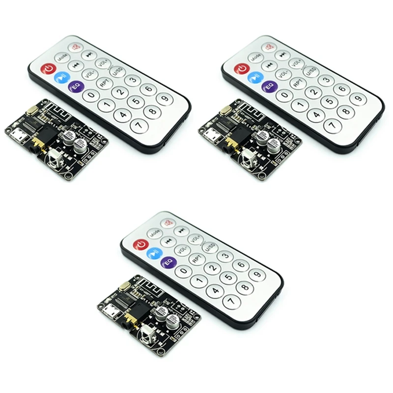 

3X Bluetooth Audio Receiver Board Bluetooth 5.0 MP3 Lossless Decoder Board Wireless Music Module With Remote Control