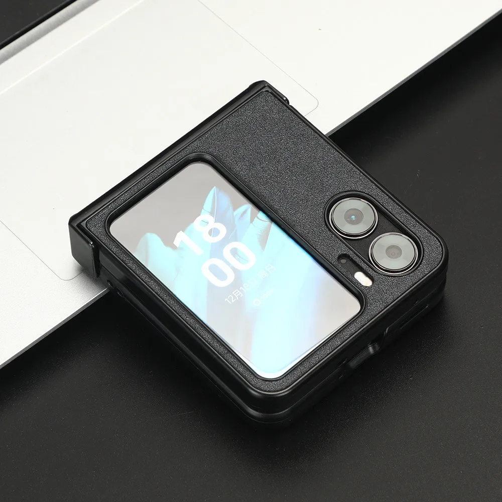 Для OPPO Find N2 флип-чехол модный матовый кожаный чехол из искусственной кожи задняя