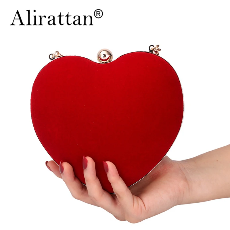 

Alirattan 2022 New Ladies Handbag Dinner Bag Fashion Peach Heart Shape Party Evening Clutch Bag Bolsa Feminina