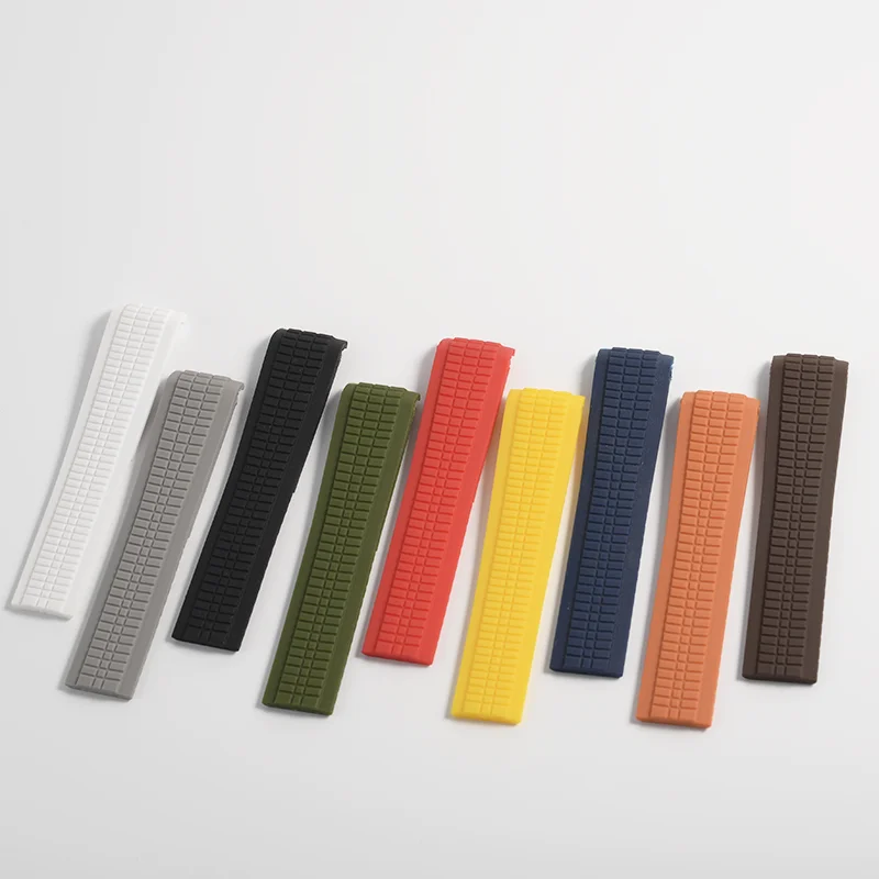 21mm For Patek Philippe Aquanaut Watch Silicone Rubber Strap Band Red Clasp