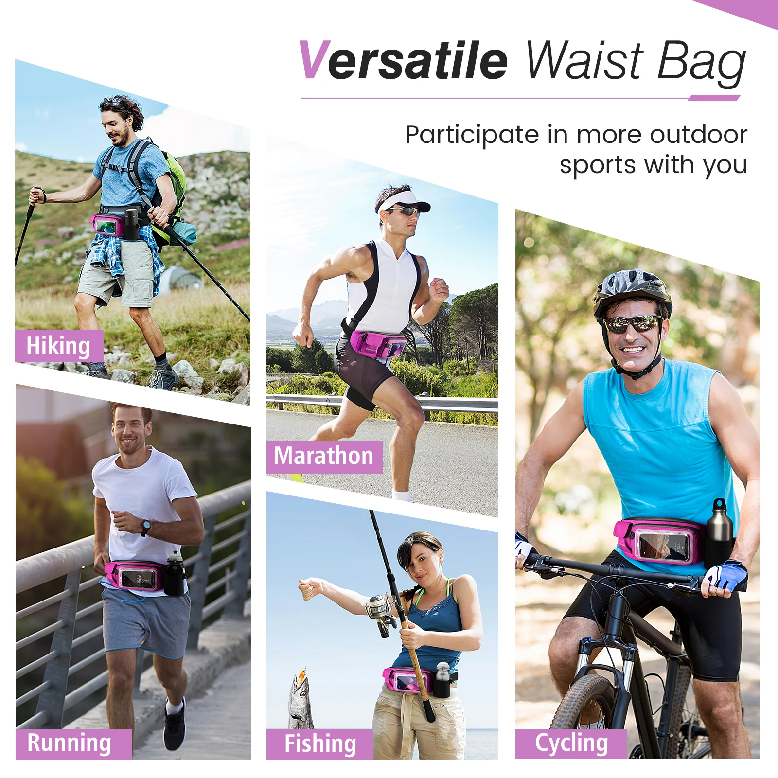 Waterproof Running Waist Bag Sports Jogging Portable Outdoor Phone Holder Belt Bag Women Men Fitness Sport Accessories