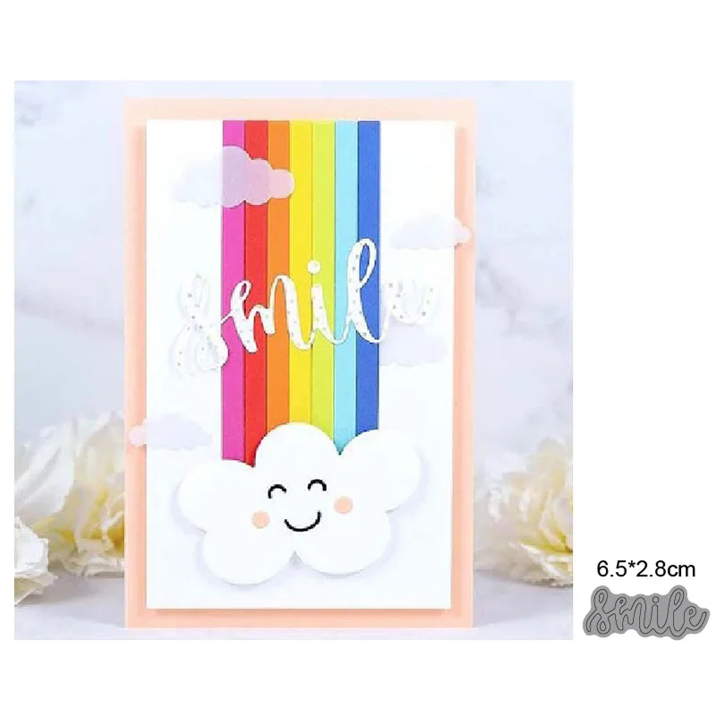 

2022 NEW Smile Letters Metal Cutting Dies DIY Scrapbooking Embossing Paper Photo Album Stamps Crafts Templates Mould Stencils