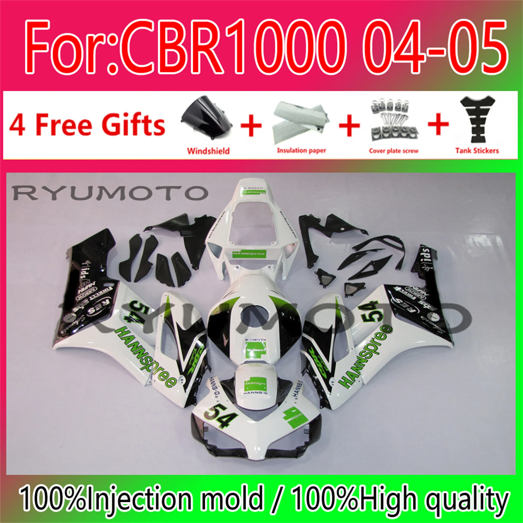 

Новый набор обтекателей для литья под давлением ABS для мотоцикла Honda CBR1000RR 2004 2005 обтекатель Cbr 1000 rr 2004 2005 обтекатель