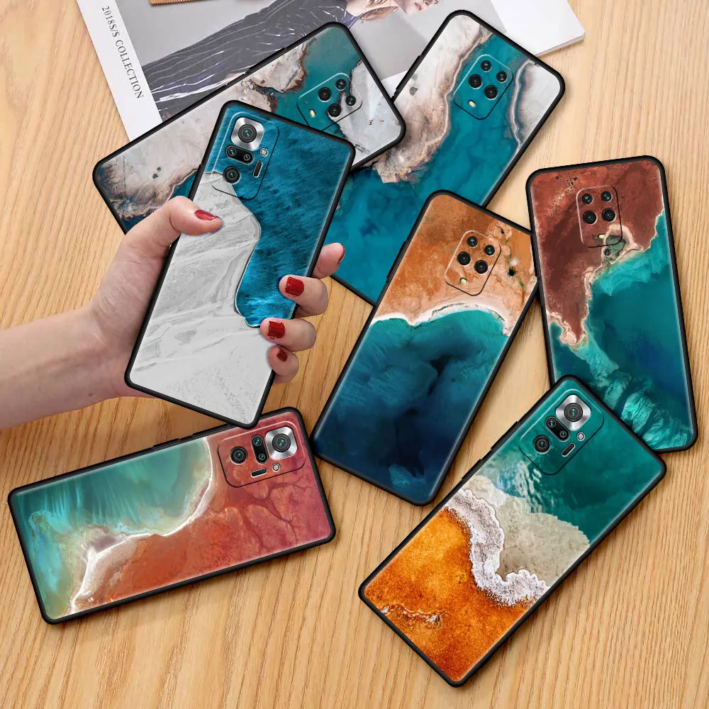 

Case for Xiaomi Redmi 9S 9 8 10 11 Pro K40 9C 9A 8T 7 9T 7A 8A Black Soft Silicone Phone Cover Shell Marble Crack