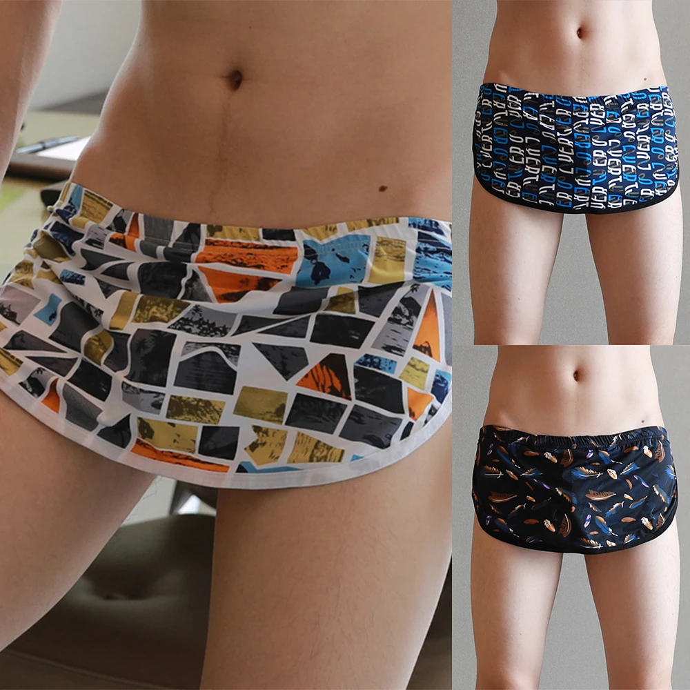 Boxershorts Men Fashion Underwear Boxer Shorts Ice Silk Comfortable Casual Home Arrow Pants Lingerie Трусы Мужские