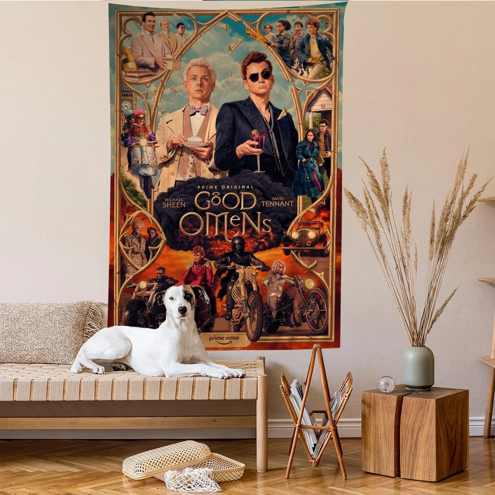 Good Omens TV Series Богемный Гобелен Настенный Индийский Декор Будды Хиппи Волшебный