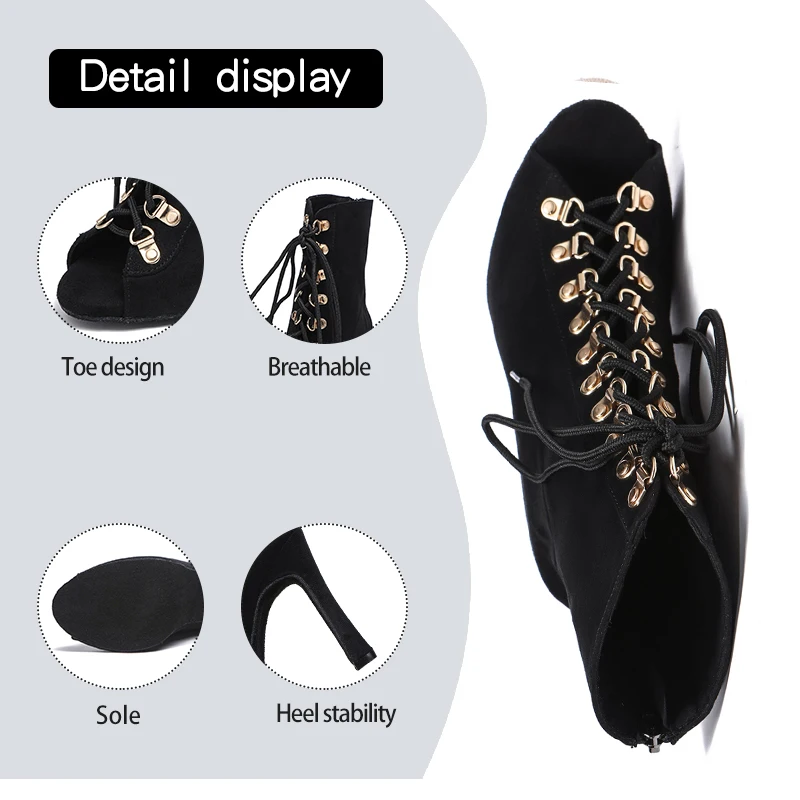 Women Fashion Salsa Dance Boots Latin Dancing Shoes Tango Dance Shoes Woman Girls Party Ballroom Shoes Ladies Sexy stilettos