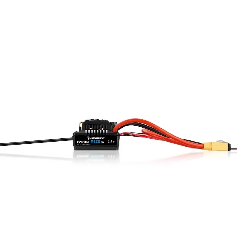 Фото DroMaSsHOBBYWING EzRun Max8 G2S Бесколлекторный ESC 160A 3-6S со встроенным Bluetooth для радиоуправляемых моделей 1/8 масштаба: шоссейных/шорт-корсовых грузовиков и монстер-траков. №4