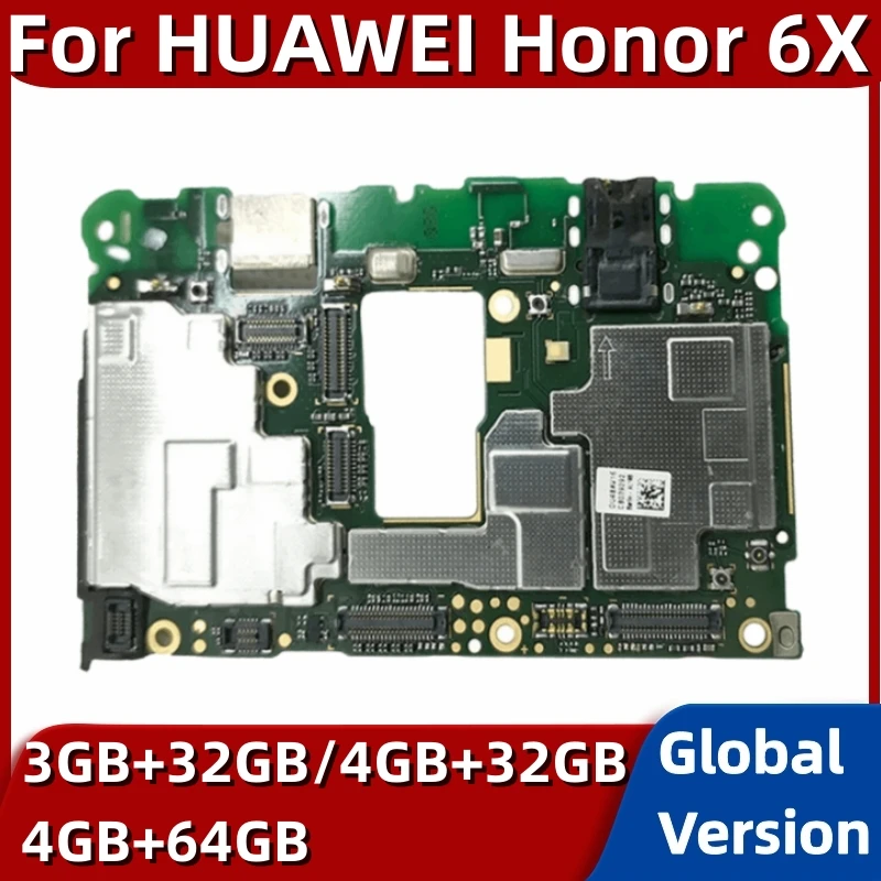 

32GB 64GB For HuaWei Honor 6X Motherboard Original Unlocked Logic Board With Global Android System Full Working