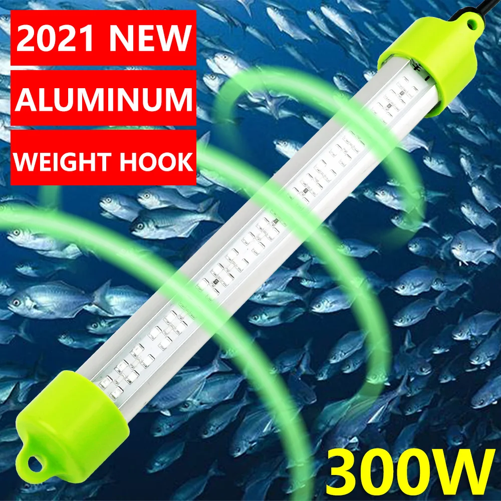 

DC 12V 100W 200W 300W 10M Wire Aluminum High Power Green White Blue Yellow LED Bait Submersible Underwater Fishing Light