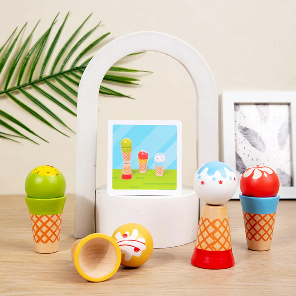 

Ice Cream Toy Play Pretend Food Dessert Kids Playset Paper Children's For Kitchen Preschool An Fittings