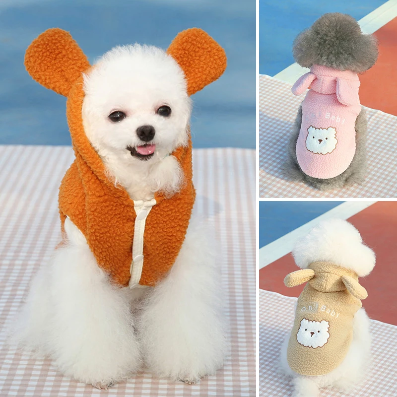 

Pet Cats Dogs Clothes Autumn Winter Costume Cashmerel Warm Coat Cartoon Cute Lamb Fur Vest Casual Clothing Pet Hoodie