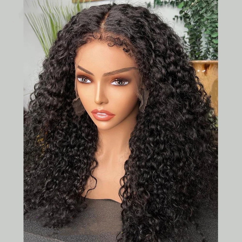

Натуральный черный кудрявый 26 дюймов ДЛИННЫЙ КРУЖЕВНОЙ передний парик плотность 180% бесклеевые Детские волосы предварительно выщипанная температура жара ежедневный Косплей