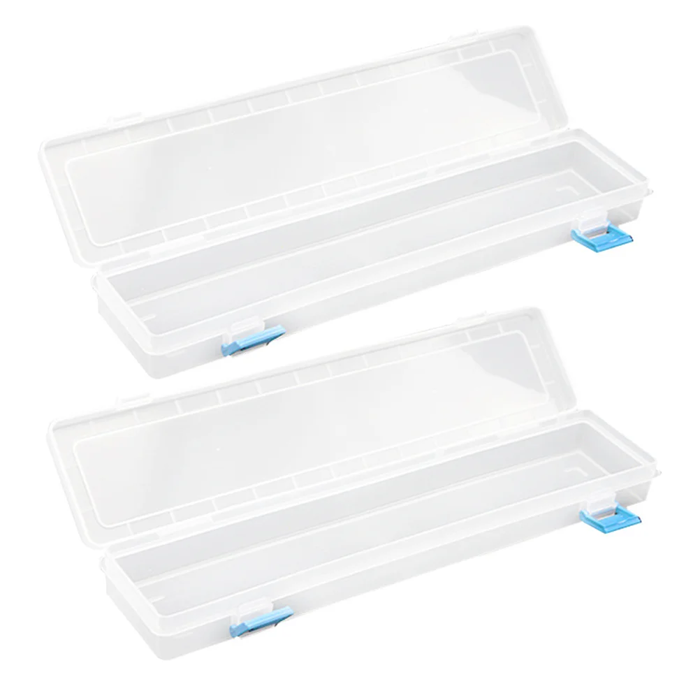 

2Pcs Transparent Stationery Case Portable Painting Pens Box Container