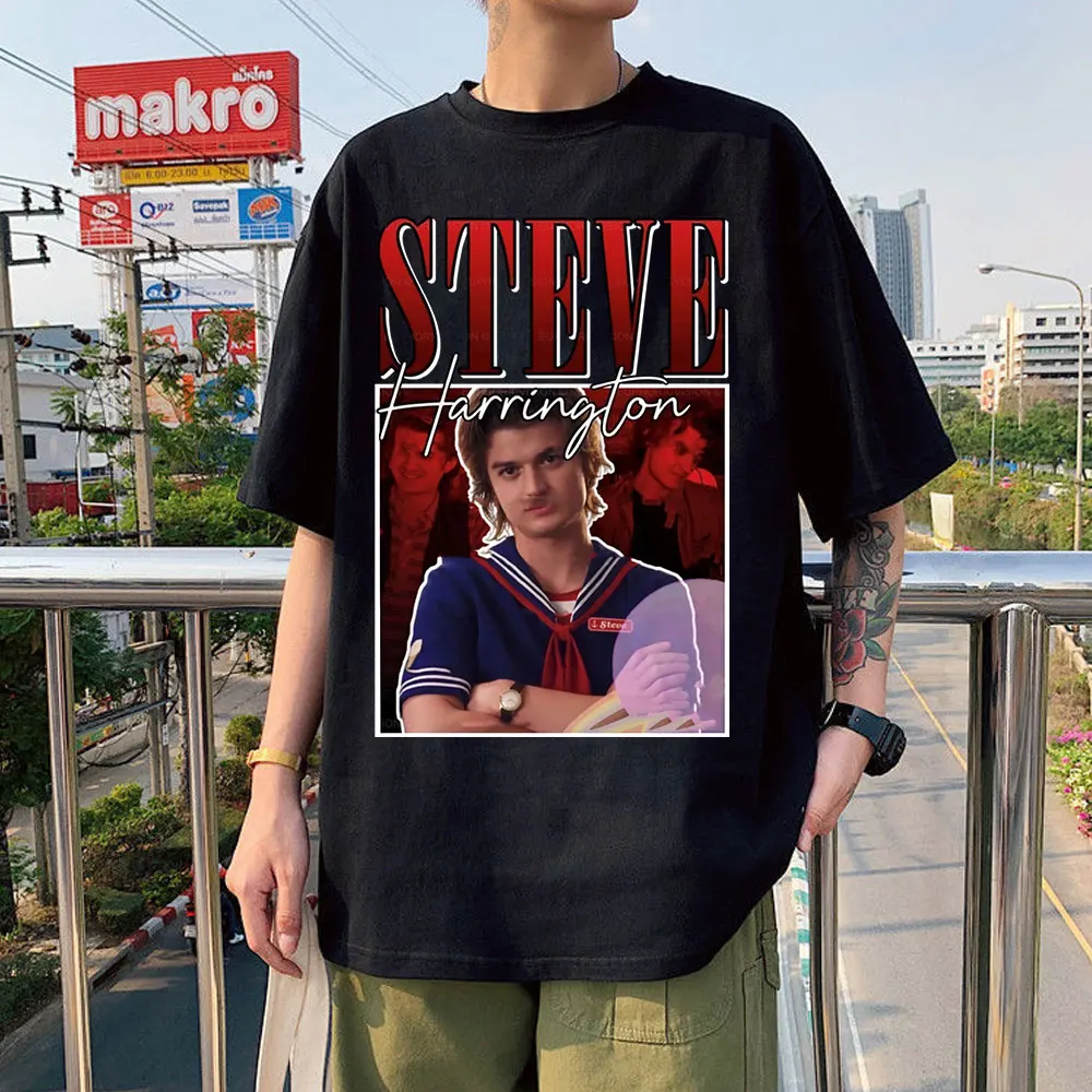 

Stranger Things Steve Harrington T-shirts Men's Graphics Print T-shirt Unisex Summer Oversize Man Popularity T Shirt Streetwear