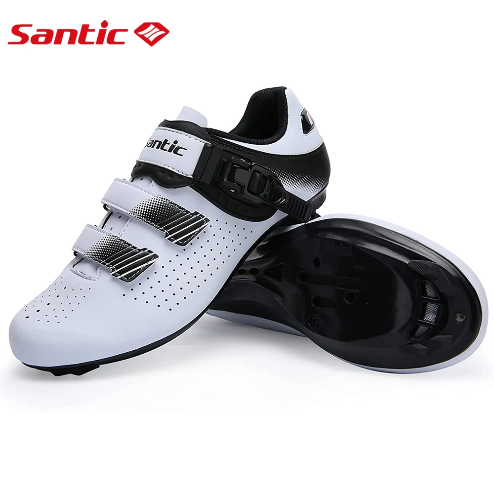 Santic Men's Cycling Shoes Road Bike Riding Shoes Compatible with Peloton SPD Unisex Self-Locking Sneaker Bicycle Spinning Shoes