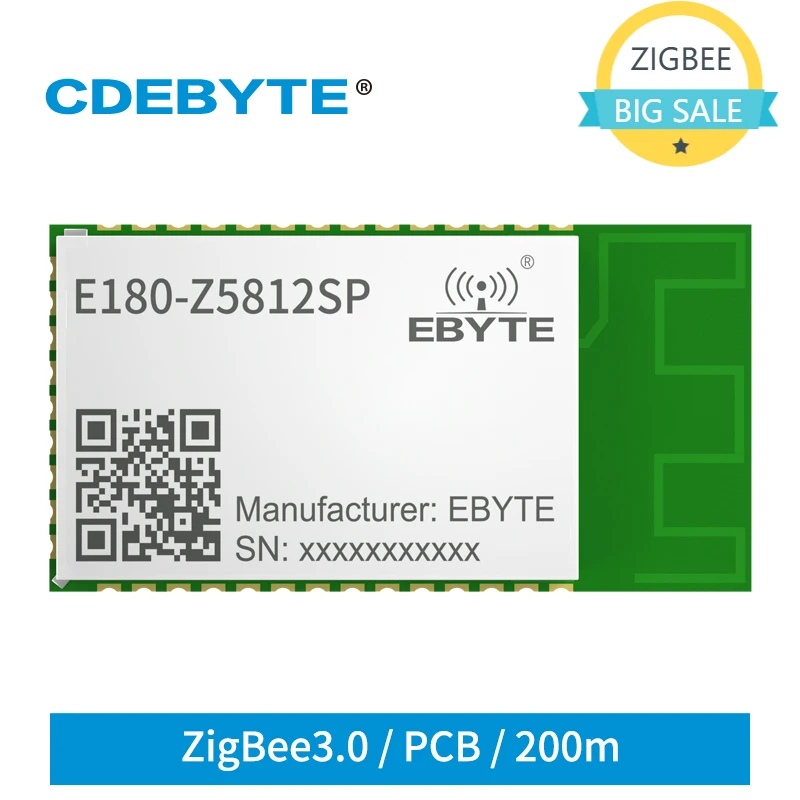 

ZIGBEE3.0 TLSR8258 2.4GHz Wireless Transceiver CDEBYTE E180-Z5812SP 200m ZigBee Module 12dBm Receiver PCB Stamp Hole RFID IoT