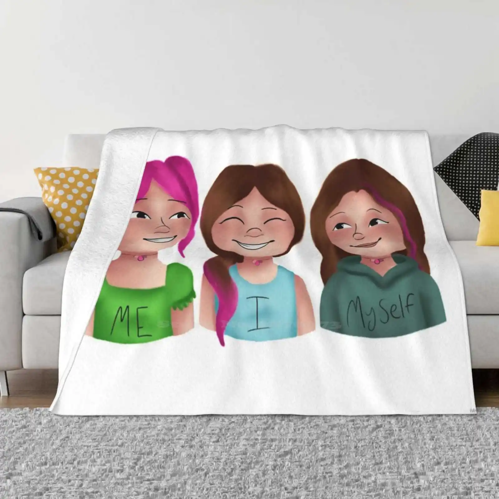 Me Myself And I Мягкое теплое одеяло Забавный мем Oc Haha Mental Health Оригинальные персонажи