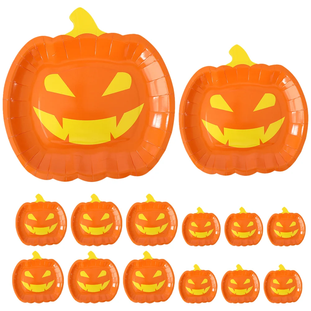 

Plate Plates Party Dinner Pumpkinpapershaped Cake Supplies Fruit Disposable Fall Thanksgiving Household Dessert Gathering