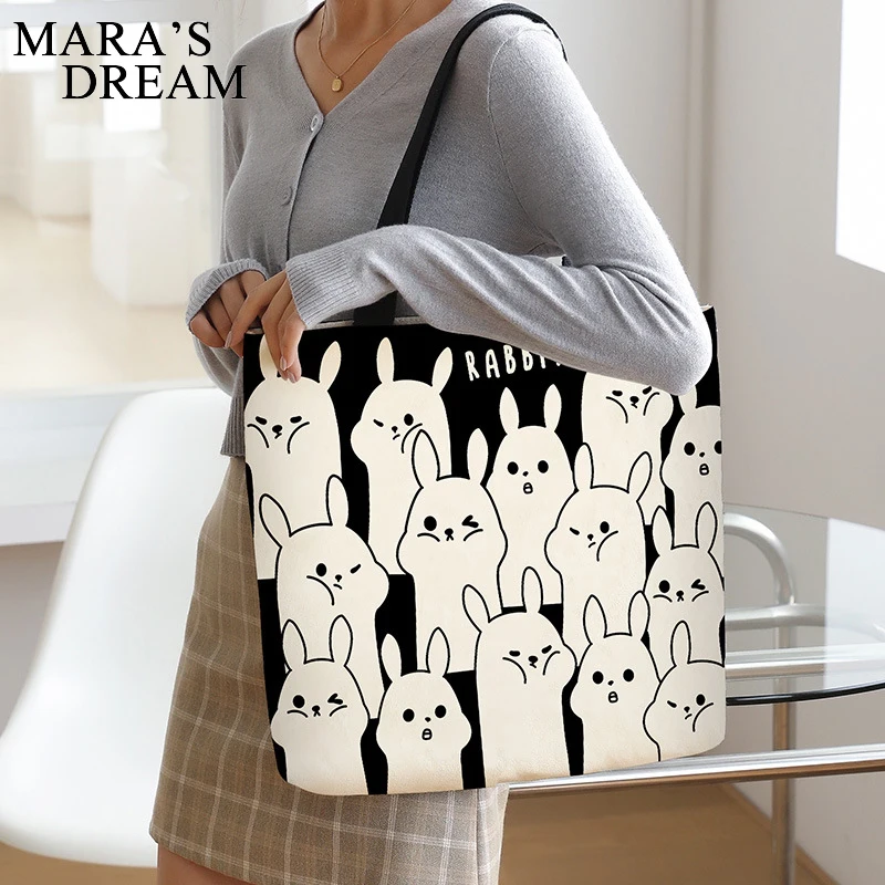 Сумка Mara's Dream с мультяшным рисунком медведь кот тигр Брезентовая сумка милая