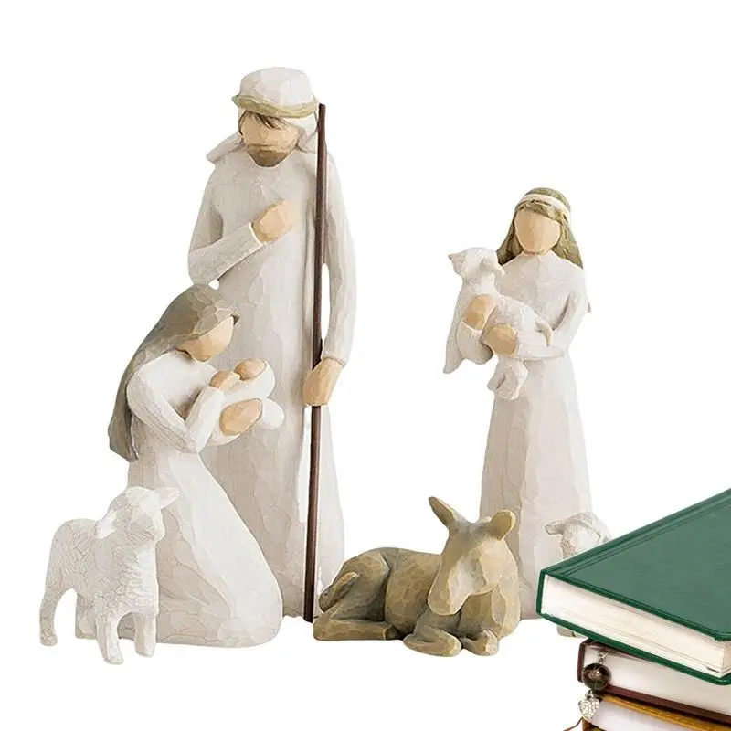 

Christmas Nativity Set Resin Figurines Nativity Scene Set Of 6 Hand-Painted Christ Figurine Nativity Sets Resin Figurine Decor
