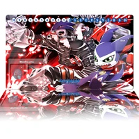 anime digimon playmat beelzemon impmon tcg ccg card game board game mat custom mouse pad desk mat gaming accessories zones bag